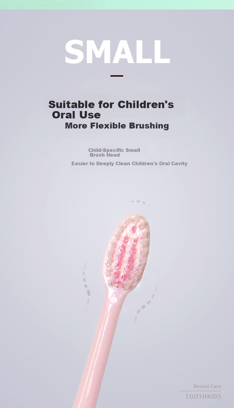 Qizhimei Children's Soft Bristle Toothbrush Set of 3 - Kids' Gum Care Toothbrush with Rounded Tips 4