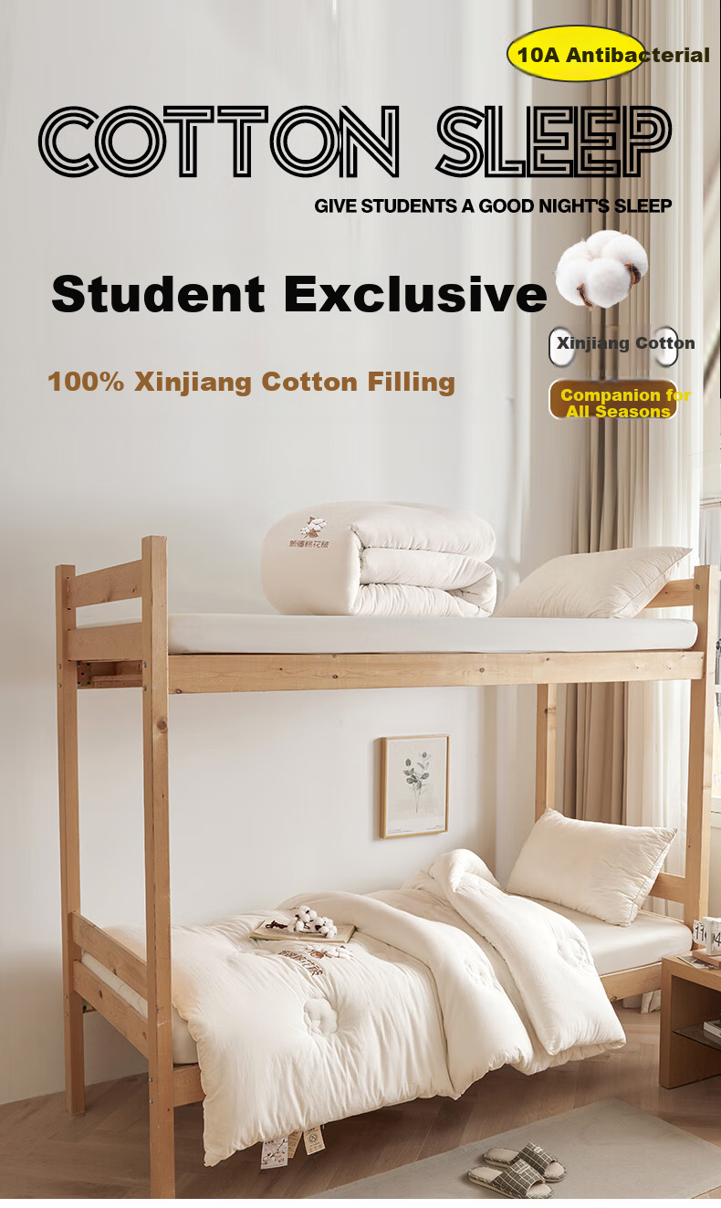 Jinhao Cotton Quilt A-Class 100% Xinjiang Cotton Comforter Universal Core Double 200*230cm 4 Jin Cloud Warm White 1
