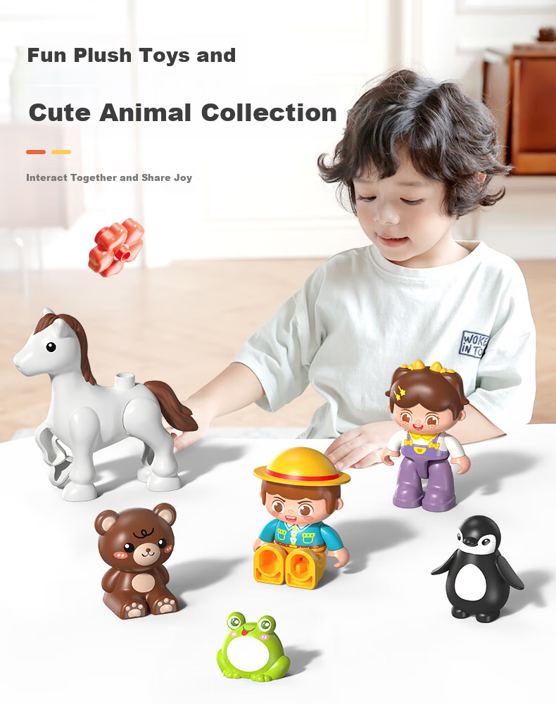 FEELO Compatible LEGO Large Building Blocks Children's Assembly Toy Carousel Y42036 Birthday Gift for Boys and Girls 6