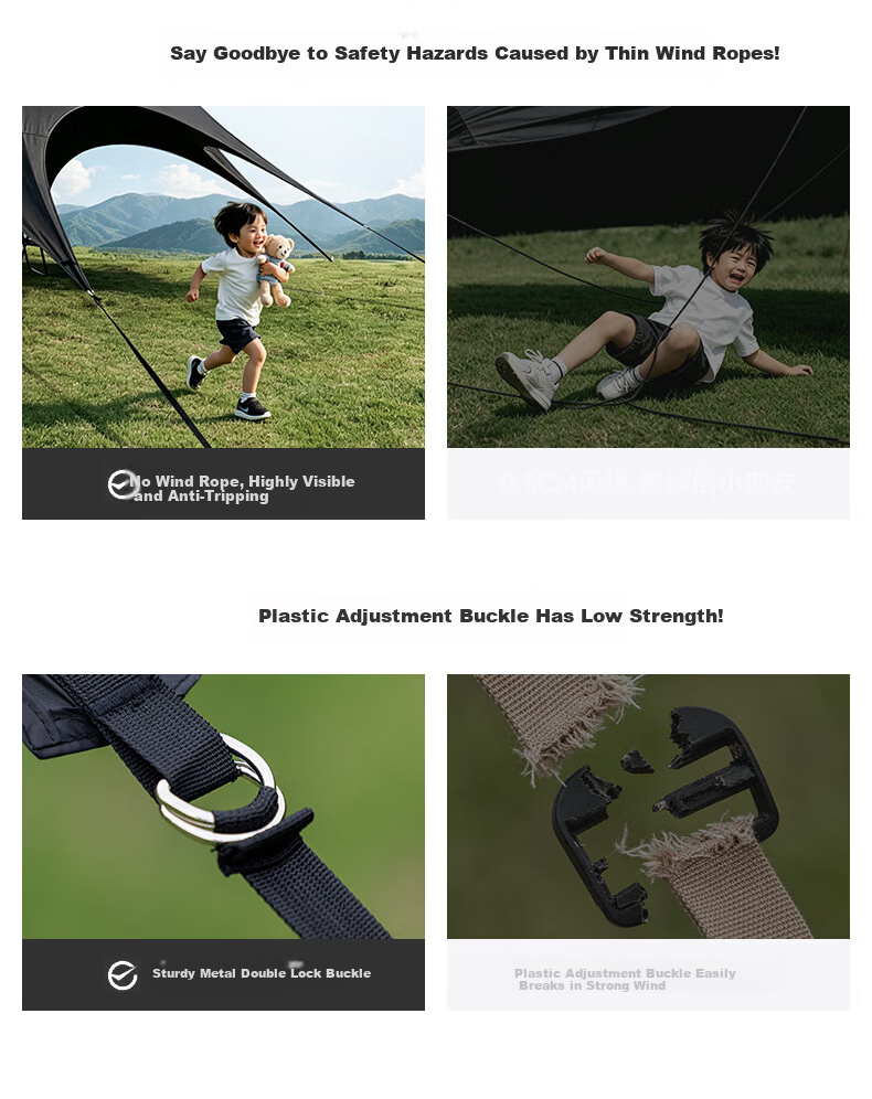 Black Dog Titanium Black Vinyl Canopy Windless Outdoor Camping Tent Sunshade Rainproof Shelter Medium 26㎡ 10