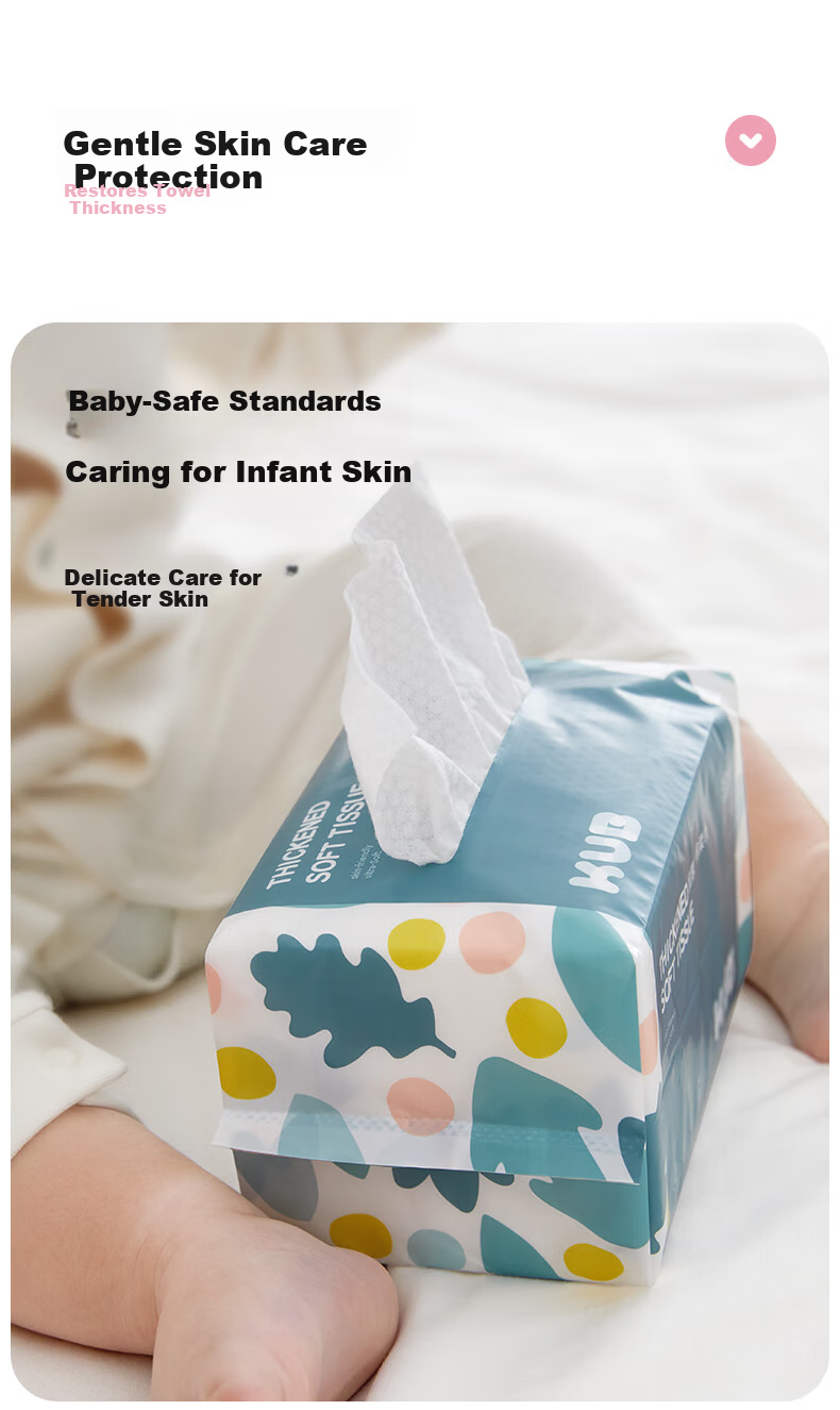 KUB Baby Face Wipes Dual-Use Dry and Wet Thickened Large Size 100 Sheets * 6 Packs Suitable for Hands, Mouth, and Diaper Area, Also for Adults 3