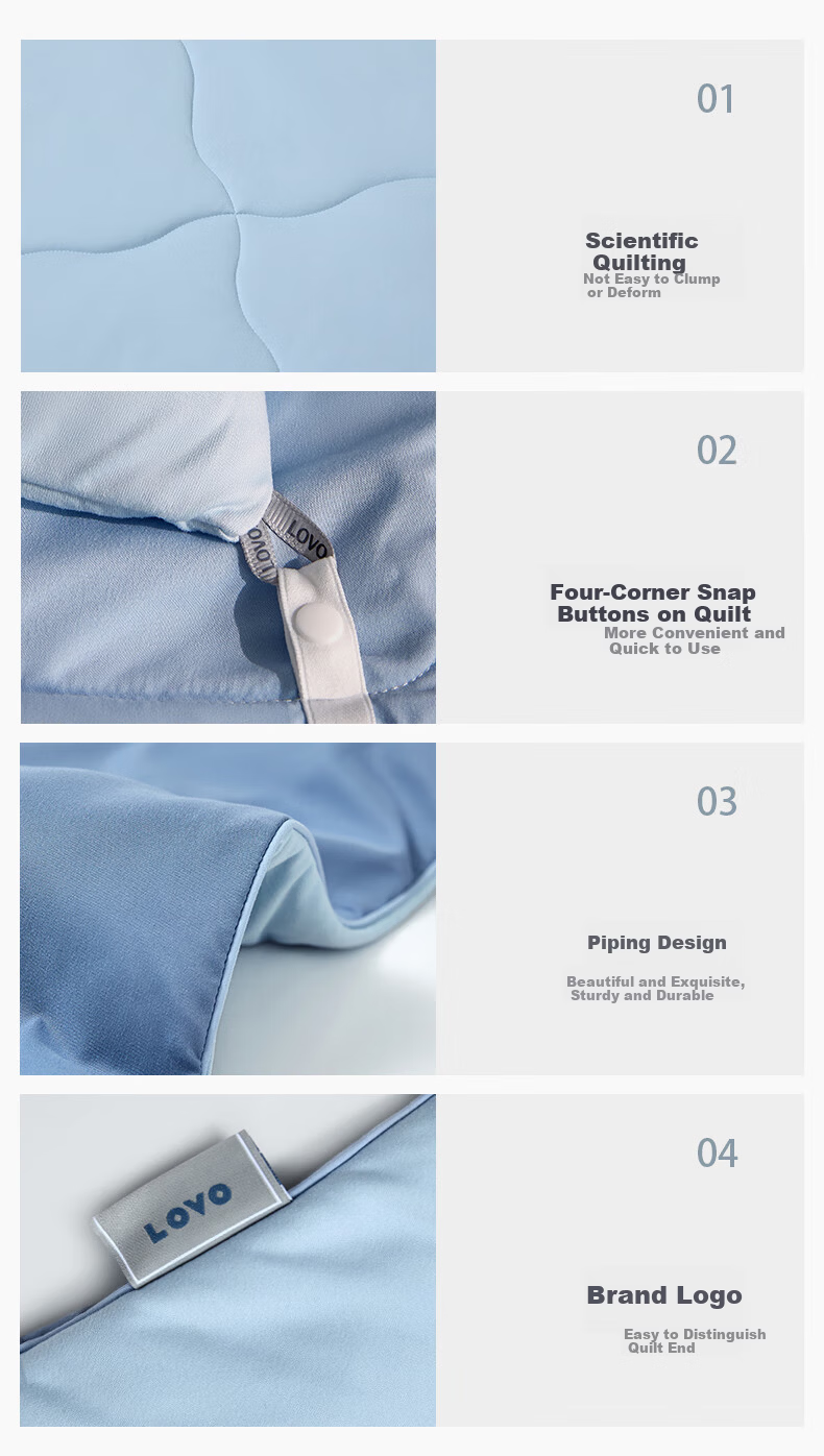 LOVO Luolai Home Textiles Deep Sleep Temperature Control Quilt Machine Washable Spring Autumn Four Seasons Quilt Three-in-One Stackable Quilt Core Additional Quilt Core 7