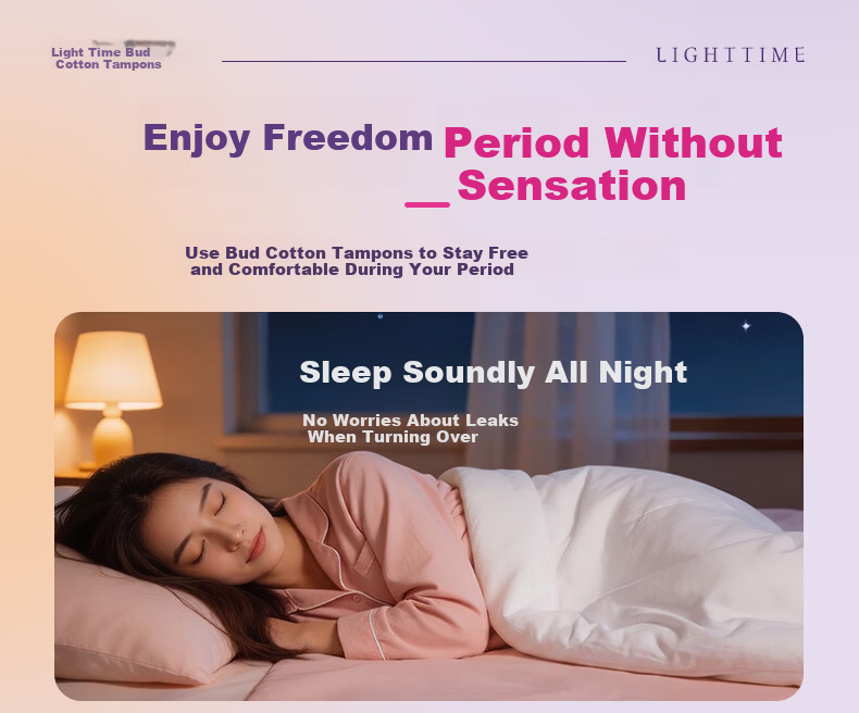 Light Time Tampons Regular Flow 30pcs Long Applicator Swimming Internal Menstrual Cotton Sticks Sanitary Pads JD Self-operated 5