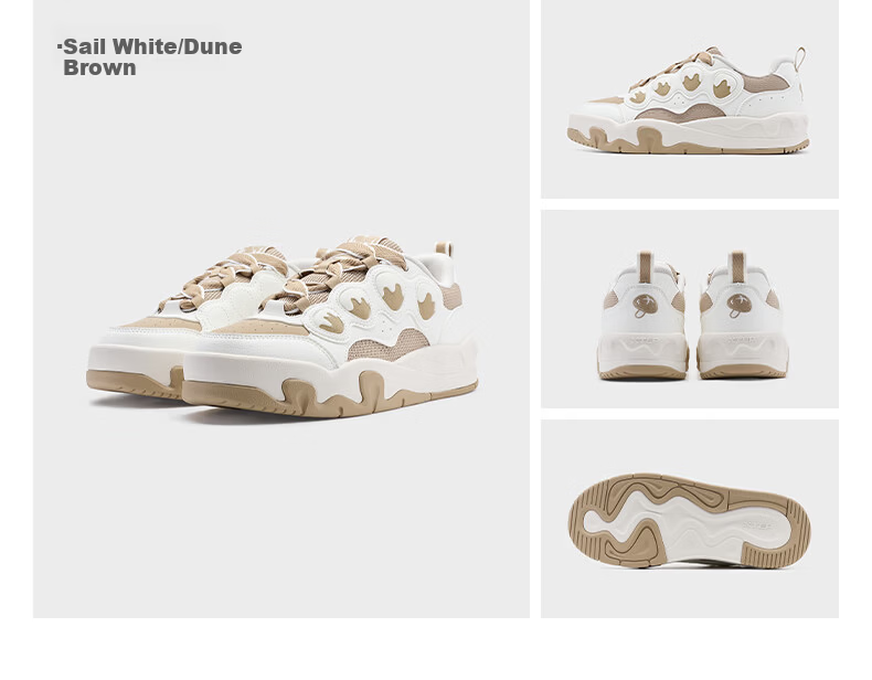 XTEP Cream Cocoa Women's Sneakers 2026 Summer New Thick Sole Height Increasing Casual Sports Shoes Authentic 10