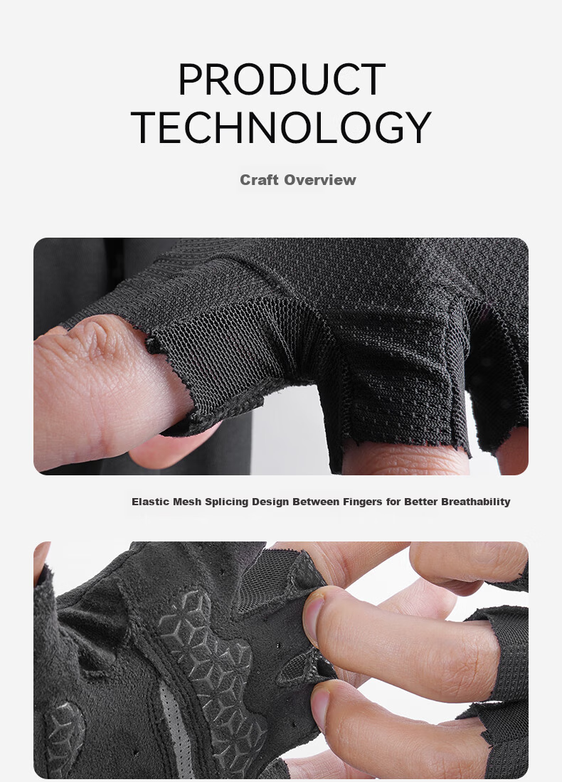 EVR Cycling Gloves Half Finger Summer Shock Absorption Short Finger Gloves White S 11