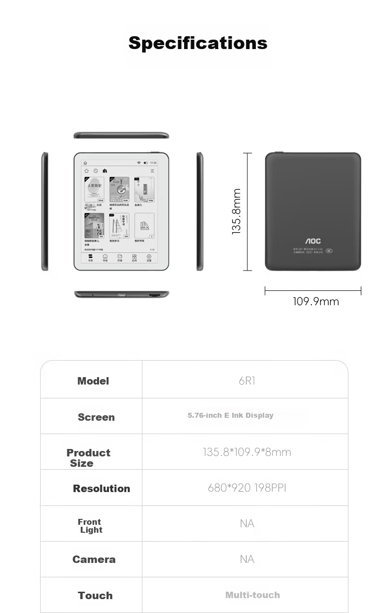 AOC Ink Screen E-Reader 10.3 Inch Handwriting E-Book Electronic Notebook Smart Office E-Reader Meeting Notes Tablet 10W2 14