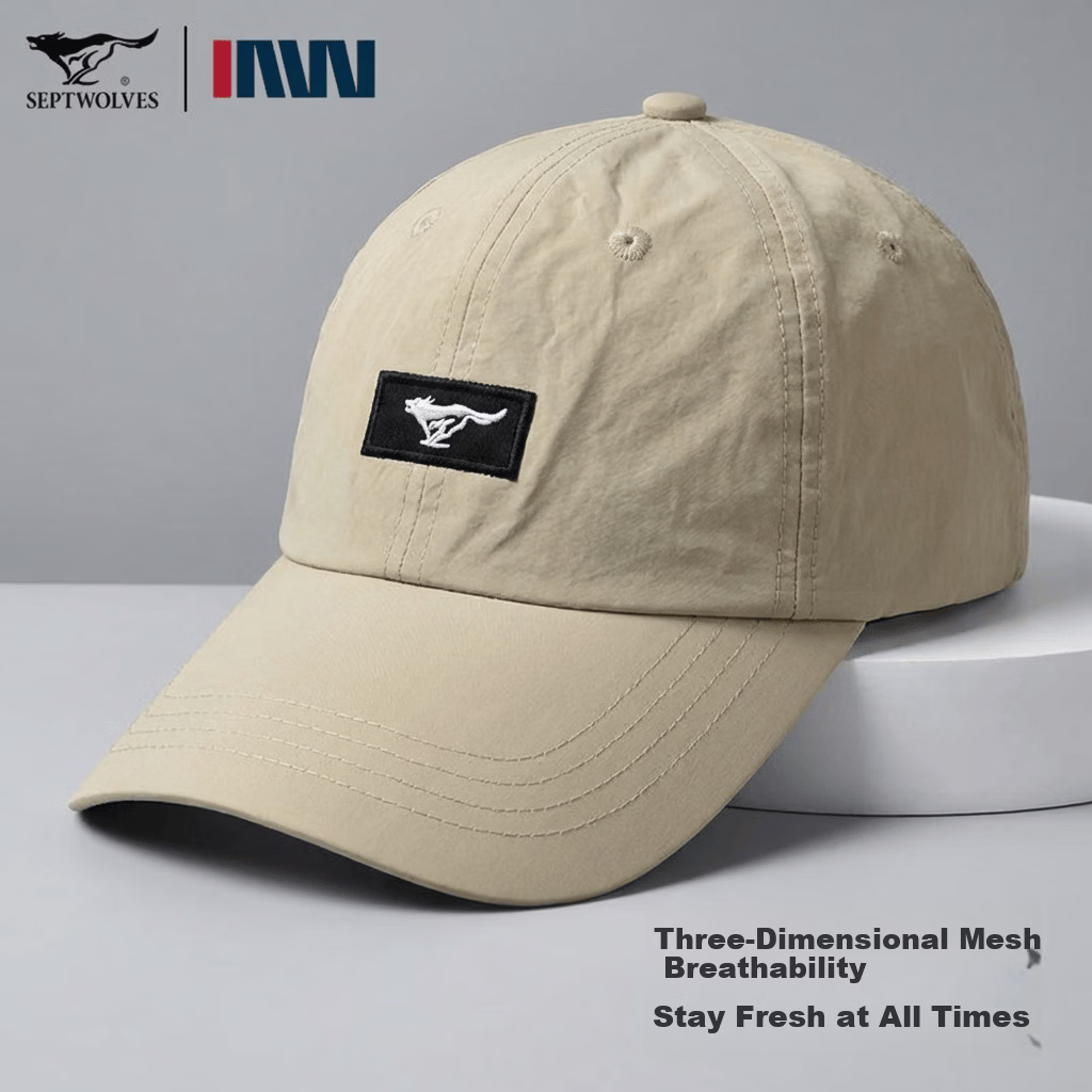 Seven Wolves Men's Baseball Cap Casual Versatile Sun Hat Quick-Dry Adjustable Large Size Breathable Duckbill Cap 9