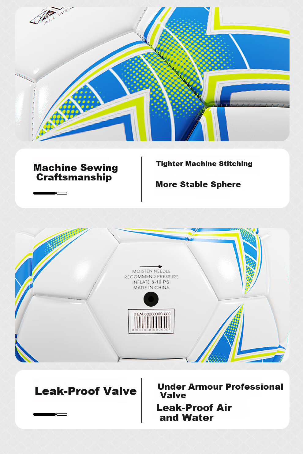 Under Armour Size 5 Adult Soccer Ball for Middle School Youth Standard Professional Match Training Exam Student Gift 11