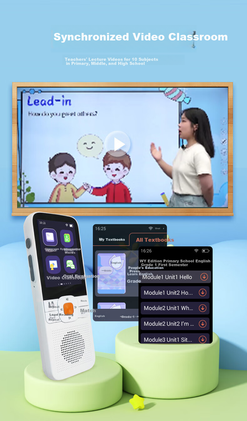 Newman Smart Hearing Repeater English Portable Learning Machine Hearing Treasure DL180 MP3 White 64GB for Primary and Middle School Synchronized Textbook Oral Practice and Listening Training 5