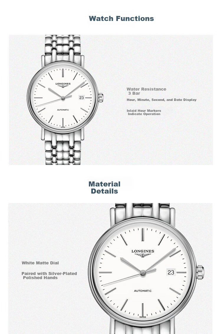 LONGINES Swiss Watch Fashion Series Men's Steel Strap Mechanical Watch Gift L49224126 1