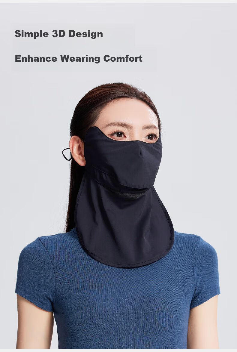 UV100 Taiwan Sun Protection Face Mask Summer UV Shield 3D Open Eye Corner Neck Guard Sun Protection Mask 25410 Germ Rice 12