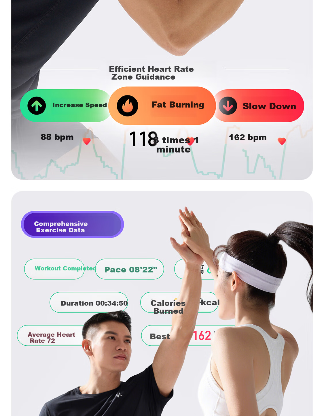 Keep Smart Fitness Tracker Sports Bracelet Fitness Blood Oxygen Heart Rate Monitor Multi-Sport Modes B5 Lite - Off-White with Added Table Tennis and Basketball Modes 3