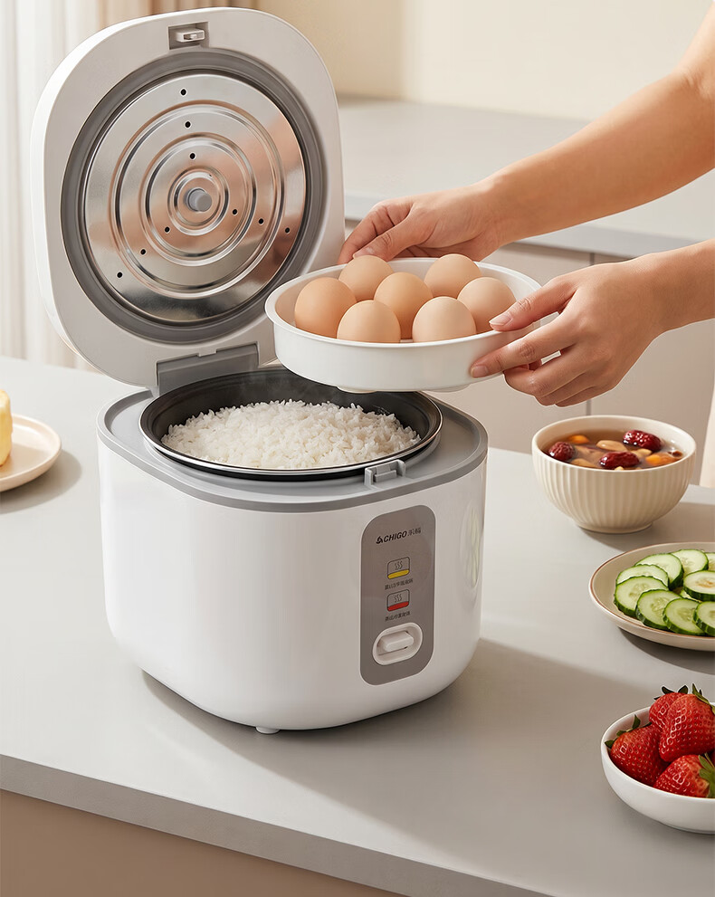CHIGO 4L Rice Cooker Household 4-5 People Titanium Inner Pot Non-Stick Firewood Rice Ball Pot Multi-Function Smart Reservation Rice Cooker FD407-2404B 6