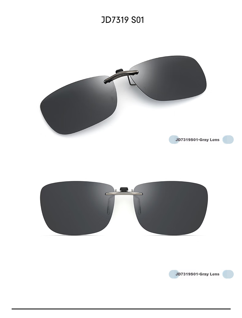 CAXMAN Clip-On Polarized Prescription Sunglasses for Men and Women, Lightweight Square Driving Glasses, UV Protection and Sunshade 12
