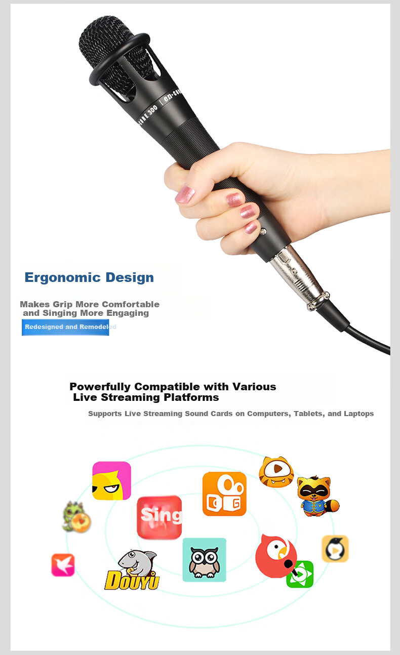 Depusheng E300 Sound Card Microphone Enhanced Version Desktop Noise Reduction Condenser Mic for Computer Live Streaming Singing Online Classes Recording Audiobooks Dubbing Gaming Voice Chat K 3