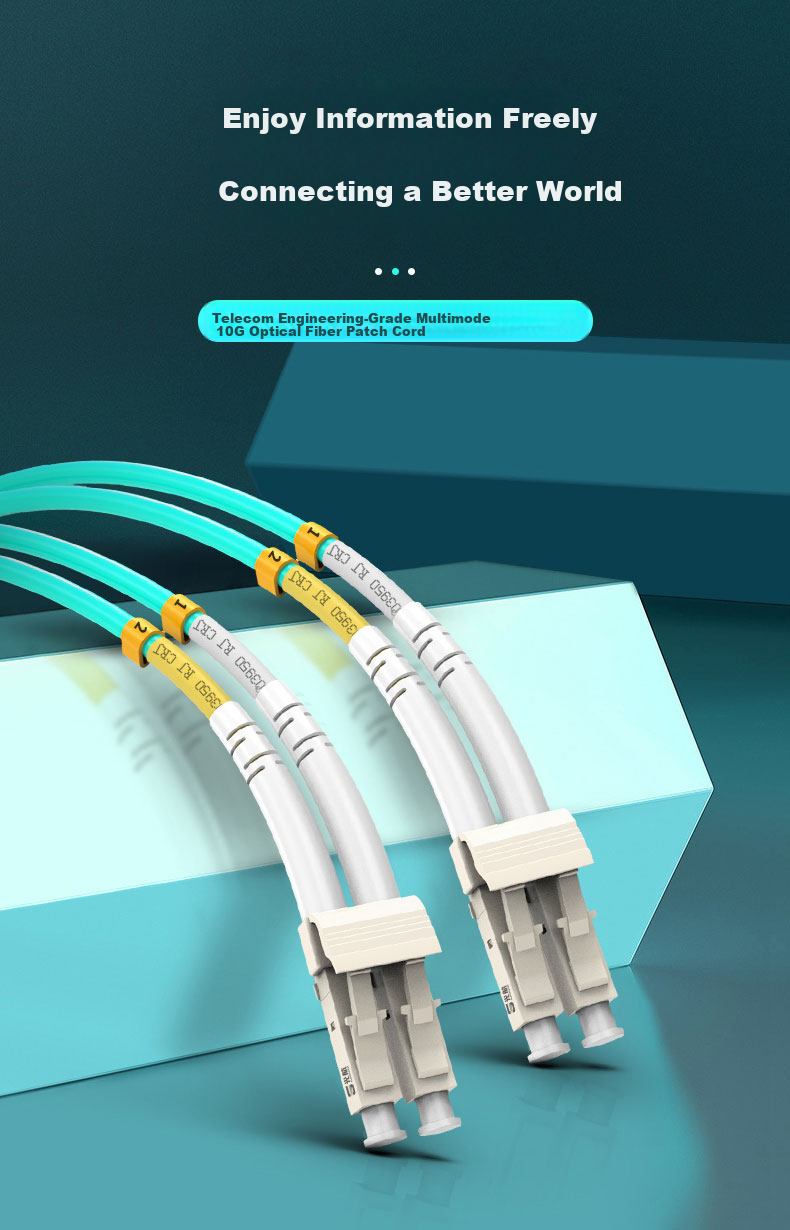 Guanghang Telecom Grade 10G Optical Fiber Patch Cord 2.0 OM3 Multimode Duplex LSZH Low Smoke Halogen-Free Bend-Resistant Data Center Pigtail LC-LC 15m GH-LL15-G 2