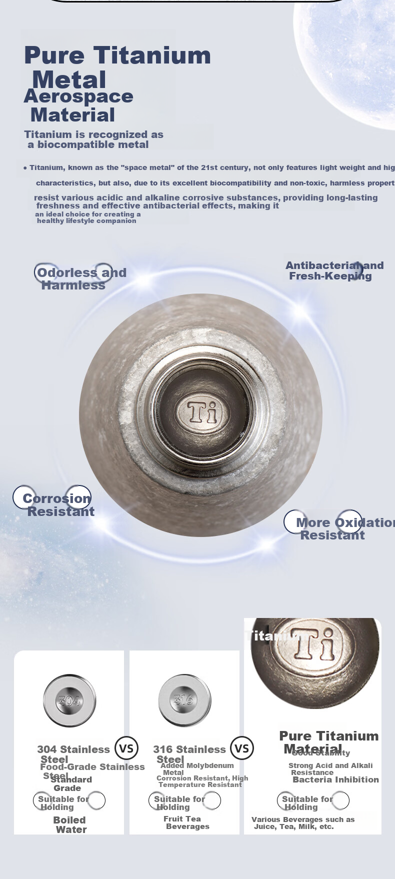 Oball 520 Valentine's Day Gift Goddess Titanium Cup Pure Titanium Insulated Cup Fashionable Lightweight Outdoor Water Bottle for Girlfriend Wife 4