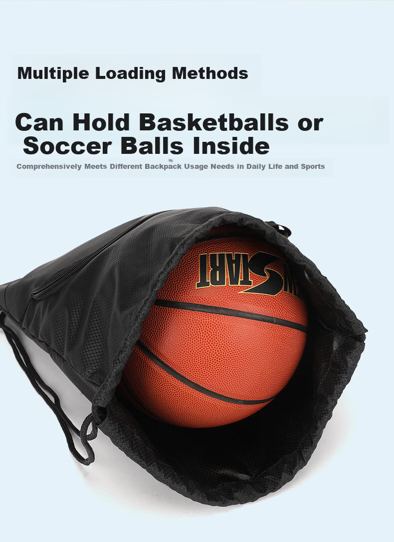 SCOGOLF Sports Backpack Unisex Gym Bag Swimming Drawstring Football Storage Sack School Basketball Bag 5
