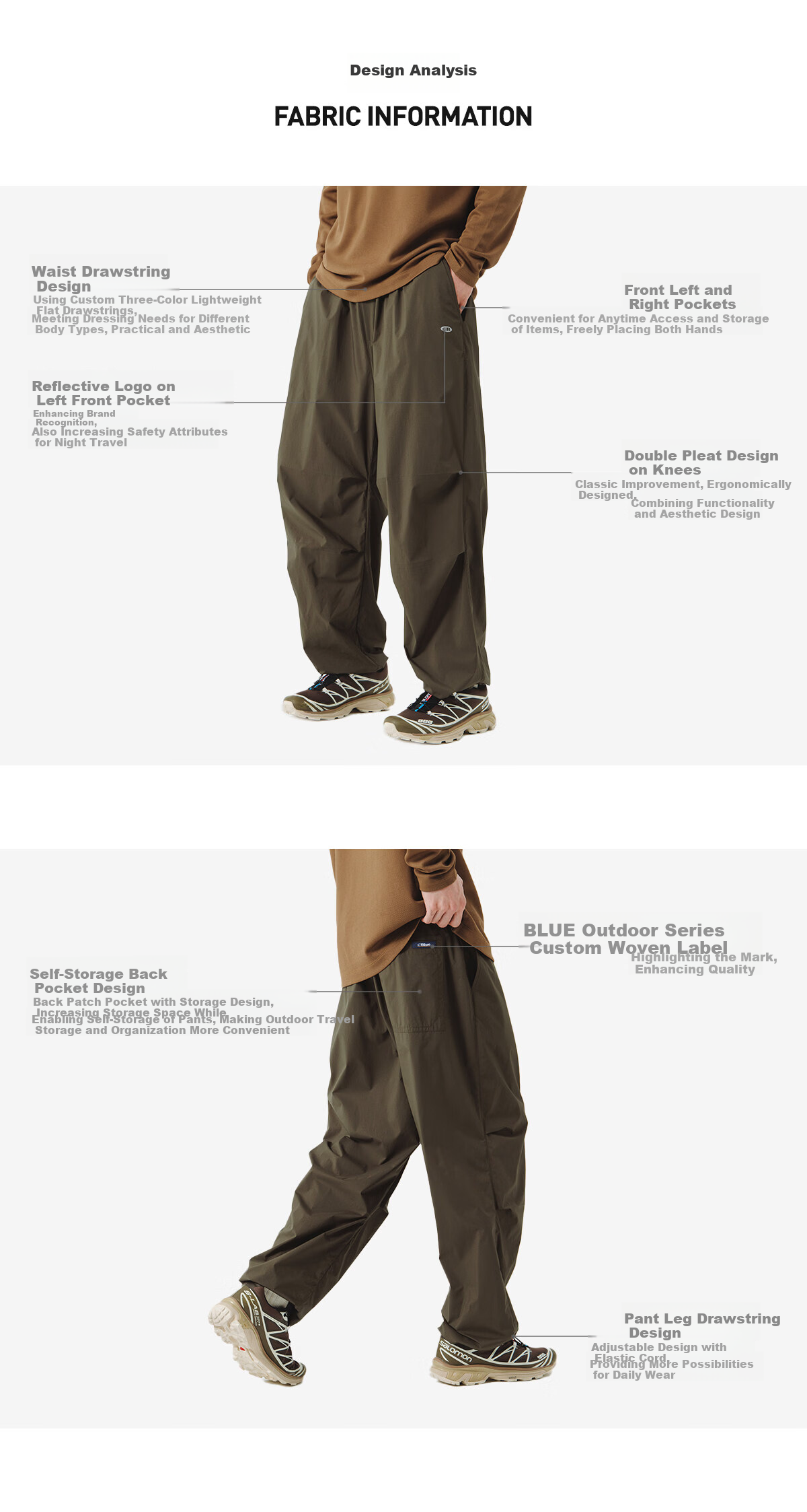 Lanqi Youyun Spring Summer Ultra-Light Ultra-Thin Antibacterial Casual Outdoor Lightweight Paratrooper Pants for Men Dark Brown M 4