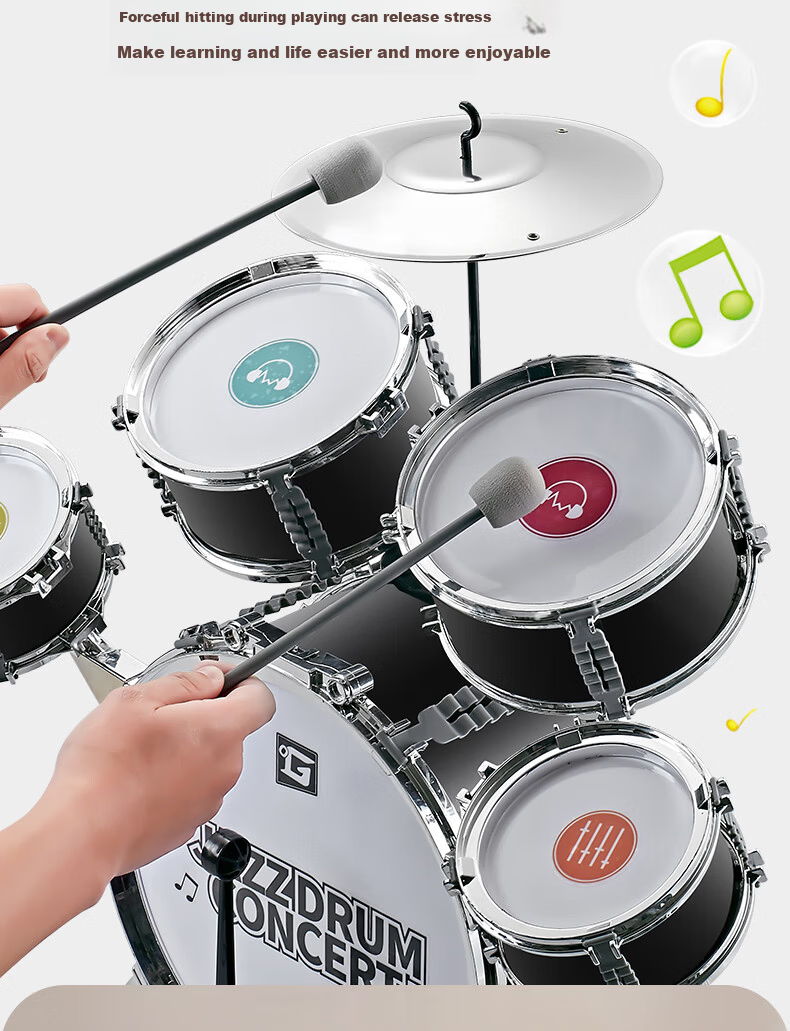 XST Seven-Color Light Drum Set Children's Beginner Practice 8 Baby Jazz Drum Toy for Boys Birthday Gift 8
