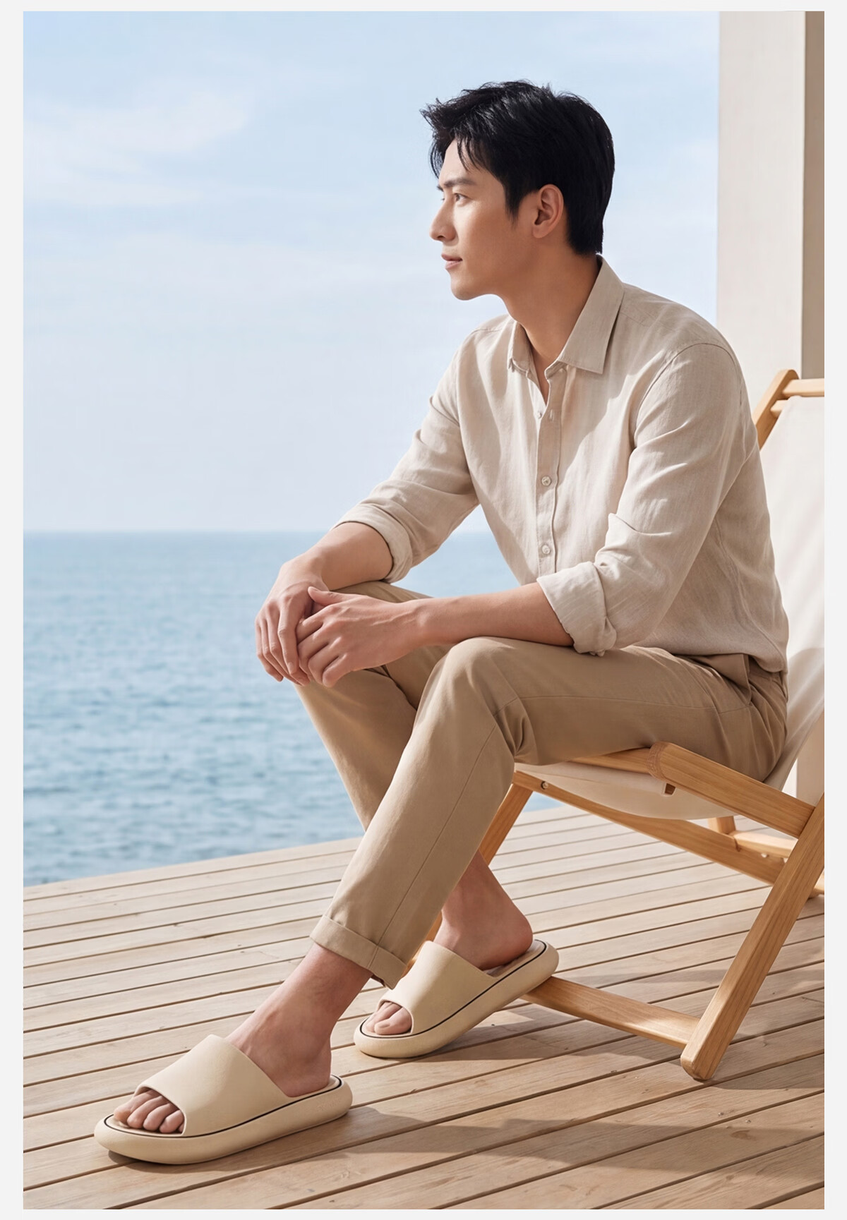 Aokang Men's Summer 2026 New Home Bathroom Non-Slip EVA Soft Sole Slippers Comfortable Outdoor Sandals 9