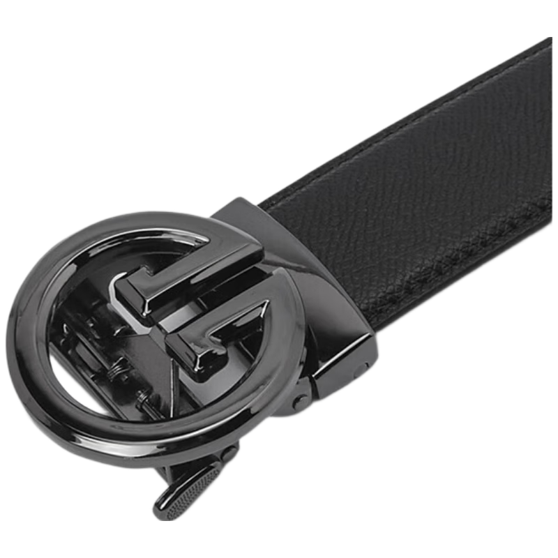 GXG Genuine Leather Men's Belt Pure Cowhide Youth Business Belt Black 1 [520 Gift]