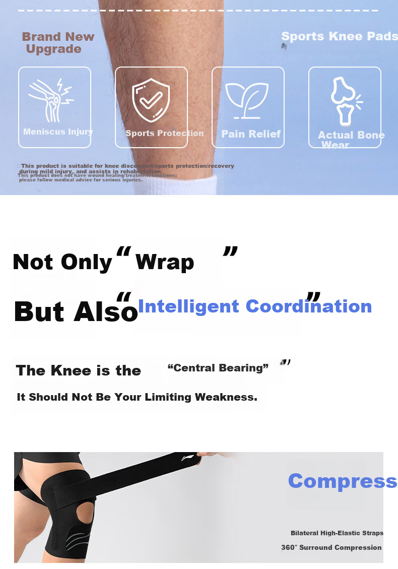 LI-NING Summer Knee Brace for Meniscus Injury, Sports Joint Support, Synovitis, Ligament Protection, Hiking, Basketball, Badminton, Running 3