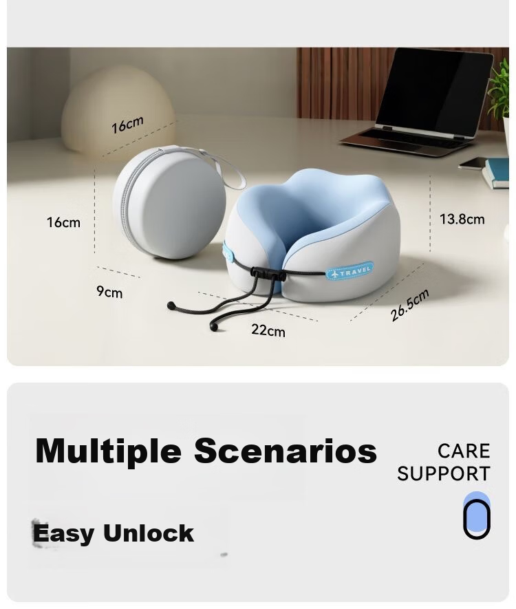 JEPPE U-Shaped Neck Pillow, Airplane Pillow, Portable Travel U-Shaped Neck Pillow, Office High-Speed Rail Car Nap Neck Pillow, Sleeping Aid 8