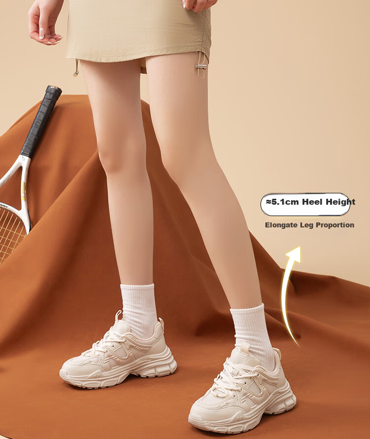 Dusto Platform Dad Sneakers for Women 2026 New Spring Autumn Small Height Increasing Sports Casual Shoes 3