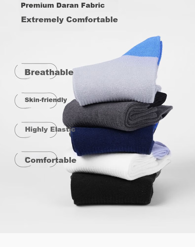 361° Authentic Men's Socks Spring Summer Odor-Resistant Sweat-Absorbing Mid-Calf Breathable Cotton Sports Casual Long Socks Set of 4 One Size 2
