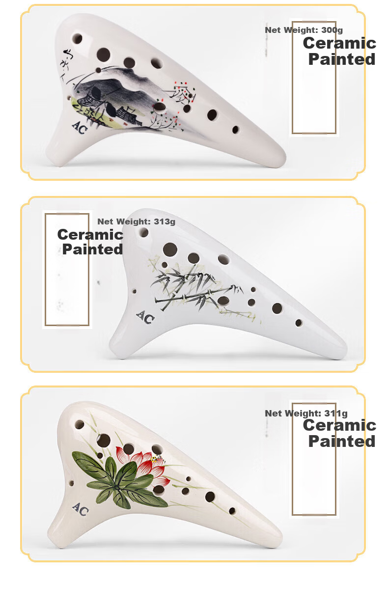 Fengya 12-Hole Ocarina Alto C Key Beginner Ceramic Ocarina Twelve-Hole AC Ocarina Zero-Basic Learning 6