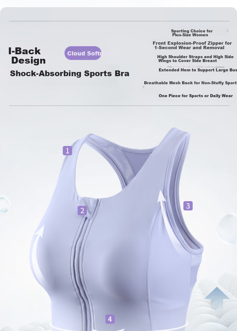 XUEXIMAN Plus Size High-Impact Sports Bra for Women, Anti-Shock Running Yoga Fitness Tank Top for Large Bust 1
