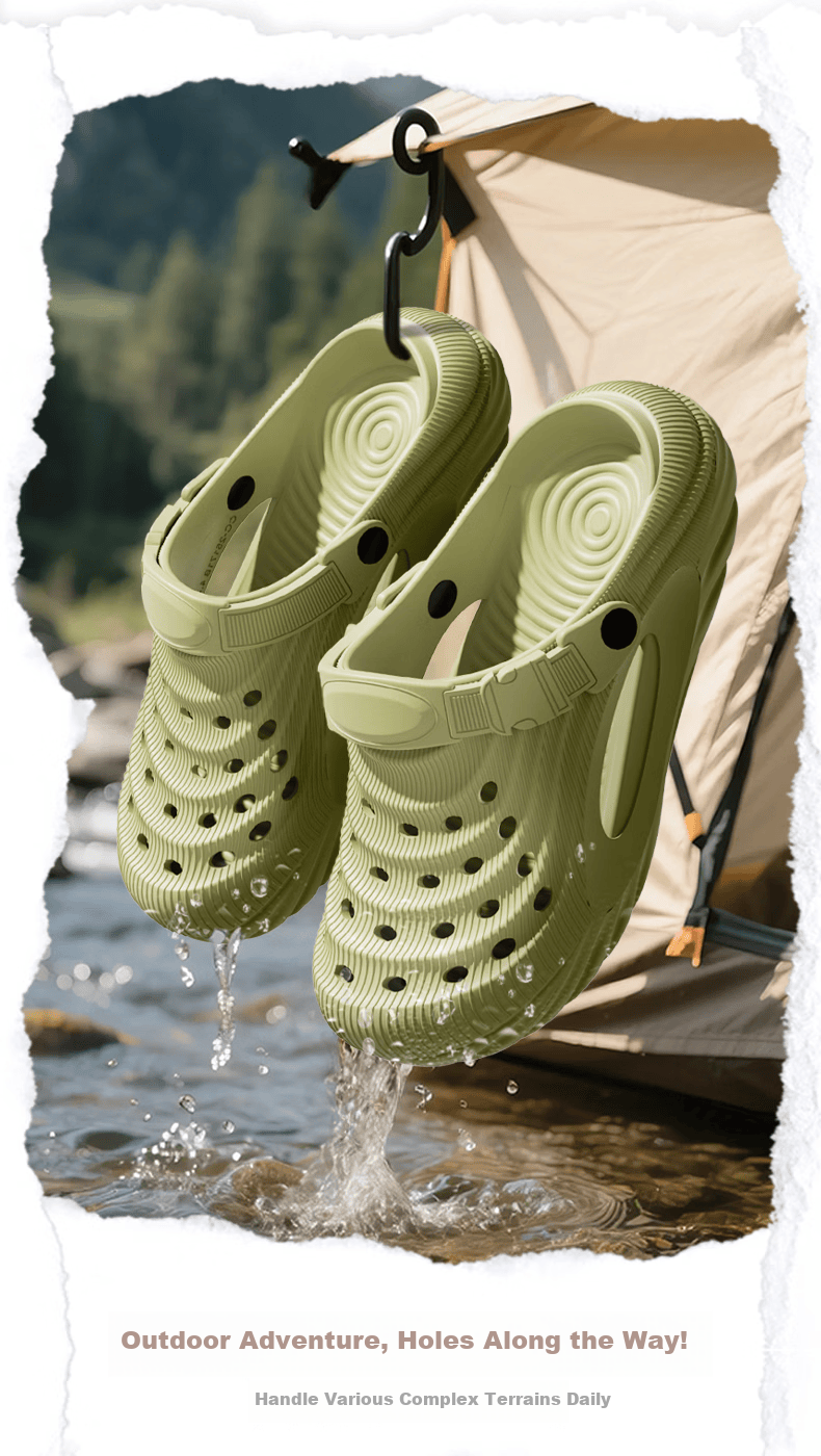 XGGC Men's Outdoor Waterproof EVA Non-Slip Summer Driving Hole Shoes for Creek Hiking and Fishing, Black, Size 42-43 3
