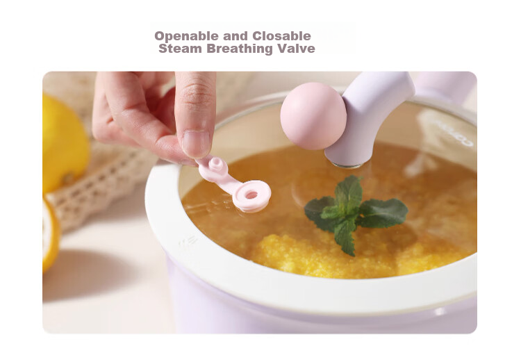 Carrot Baby Food Steamer and Cooker Pot 18cm Titanium Ceramic Non-Stick Small Soup Pot for Home and Instant Noodles 14