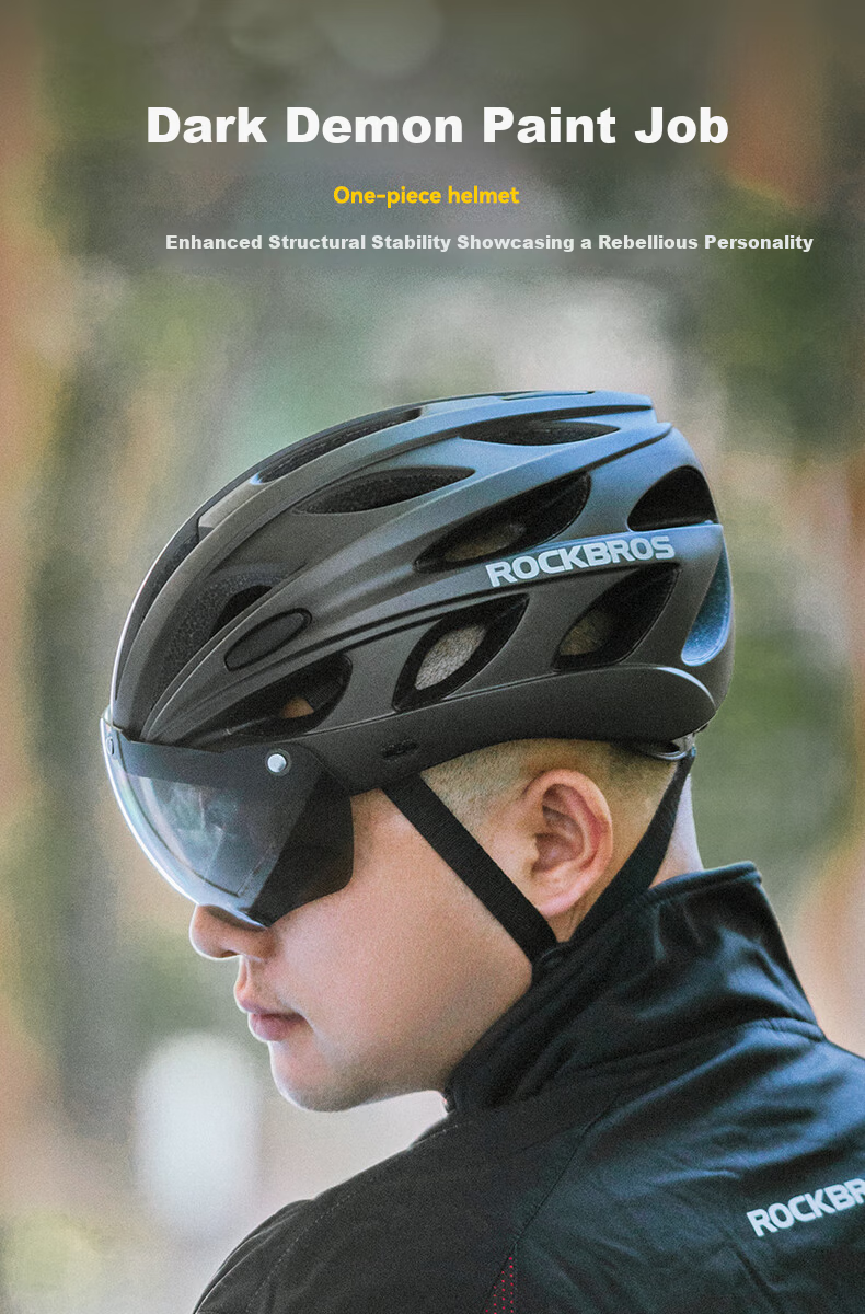 ROCKBROS Large Size Bicycle Helmet with Goggles, Wide And Enlarged Cycling Helmet for Men And Women, Road Bike, Pearl White with Photochromic Lenses 8