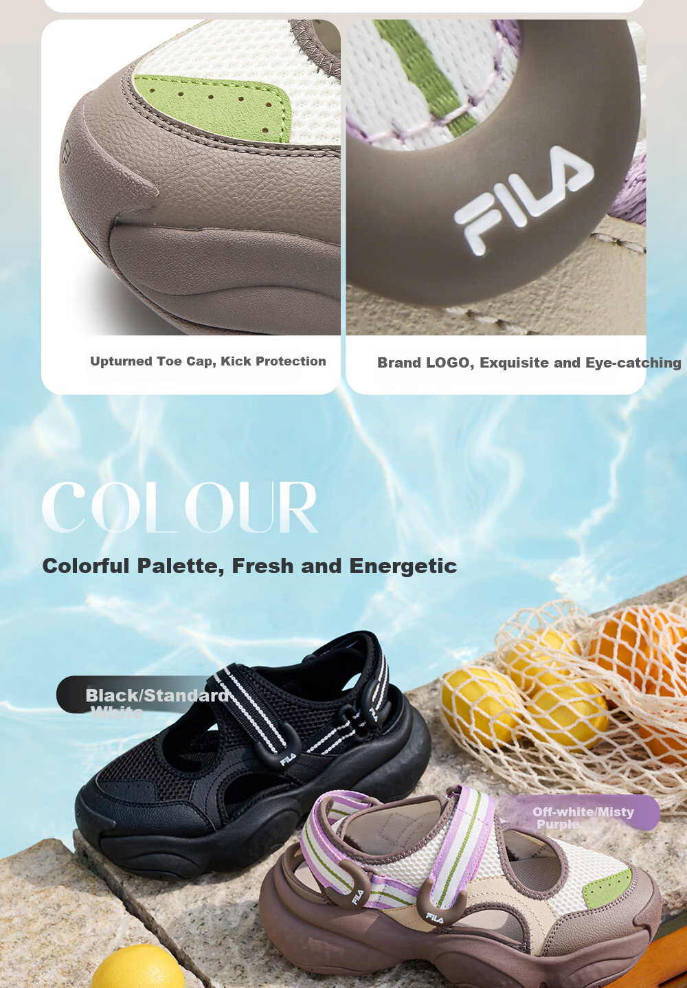 FILA Bagel Sandals Women's Sports Sandals 2026 Summer New Breathable Thick-Soled Beach Sports Shoes 11