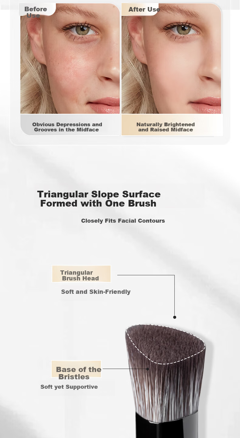 AOLANLA Triangle Highlight Brush Contour Concealer Precision Nose Shadow Makeup Brush for Eye Inner Corner and Mouth Corner Brightening 2