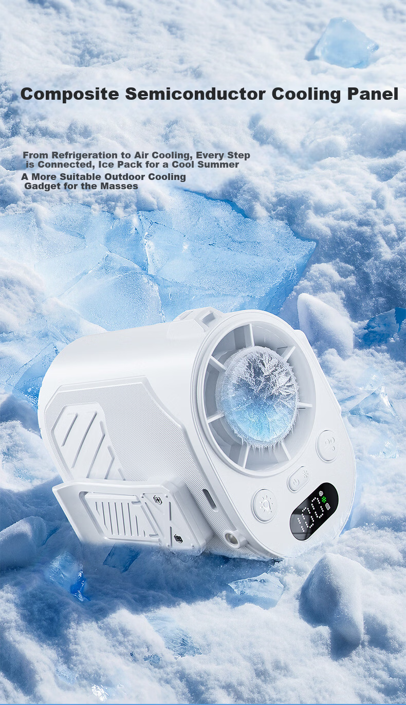 AUX Portable Waist Hanging Fan Personal Cooling Device Small Fan Outdoor Worksite High Power Long Battery Life Rechargeable Clip-On Waist Neck Hanging Air Conditioner Fan 11