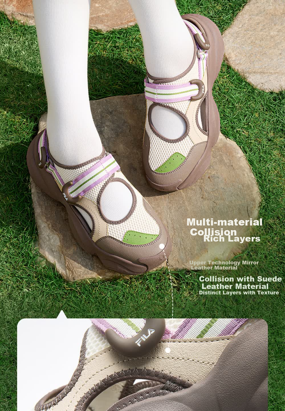 FILA Bagel Sandals Women's Sports Sandals 2026 Summer New Breathable Thick-Soled Beach Sports Shoes 4