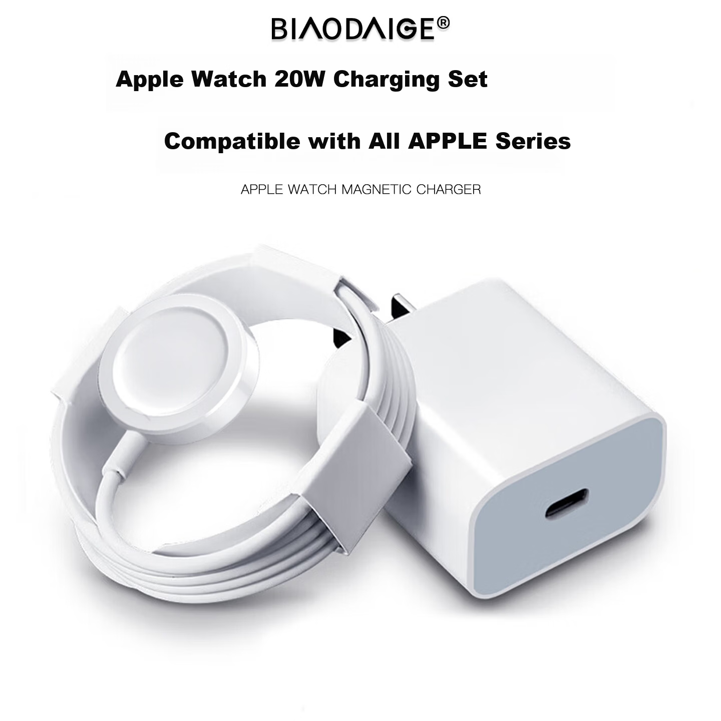 Watch Band Brother 20W PD Head Compatible Apple Watch Charger Upgrade Fast Charging Set iWatch Dock MagSafe Cable Apple S11/10/9/8/7/11/Ultra/2/1/3
