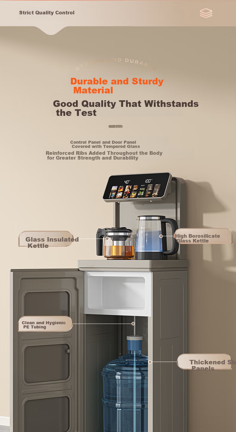 MeiLing Smart Voice Tea Bar Machine Home Multifunction Remote Control Intelligent Constant Temperature Dual Screen Touch Vertical Bottom Placement [Upgraded High Borosilicate Anti-Overflow Pot] Warm M 4