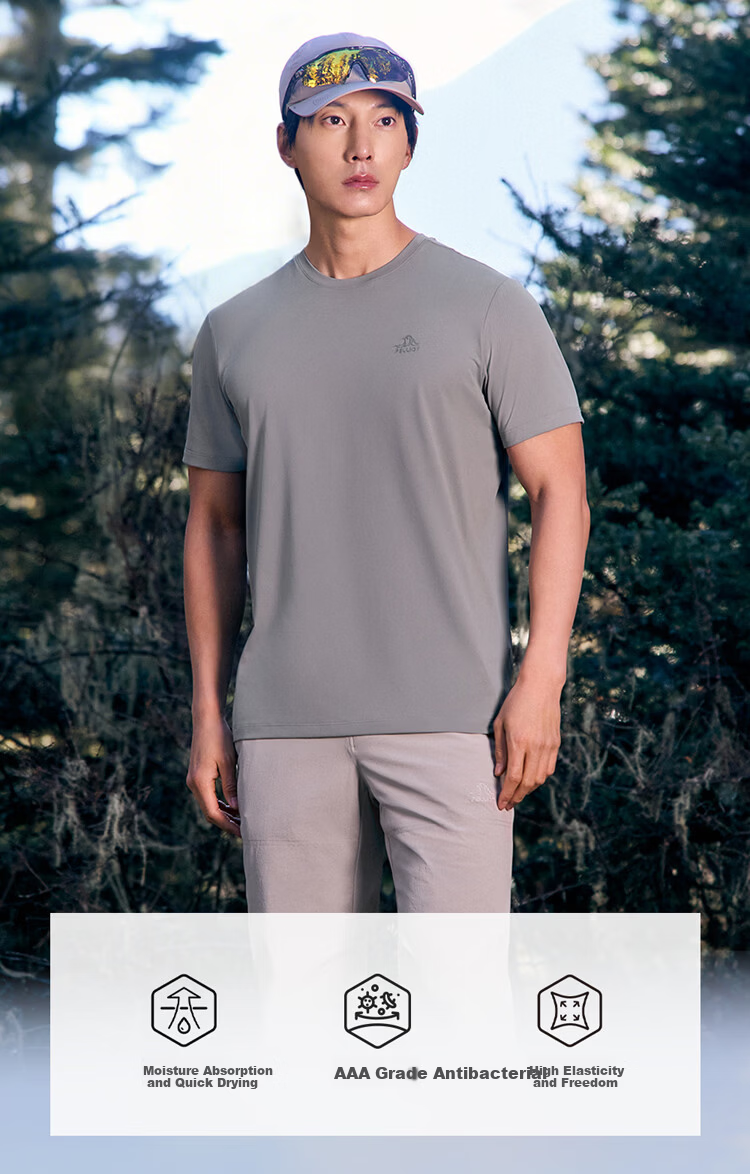 Pelliot Outdoor Quick-Dry T-Shirt Unisex Spring Summer Antibacterial Moisture-Wicking Sun Protection Short Sleeve Hiking Mountaineering Lightweight Top 116215078 2