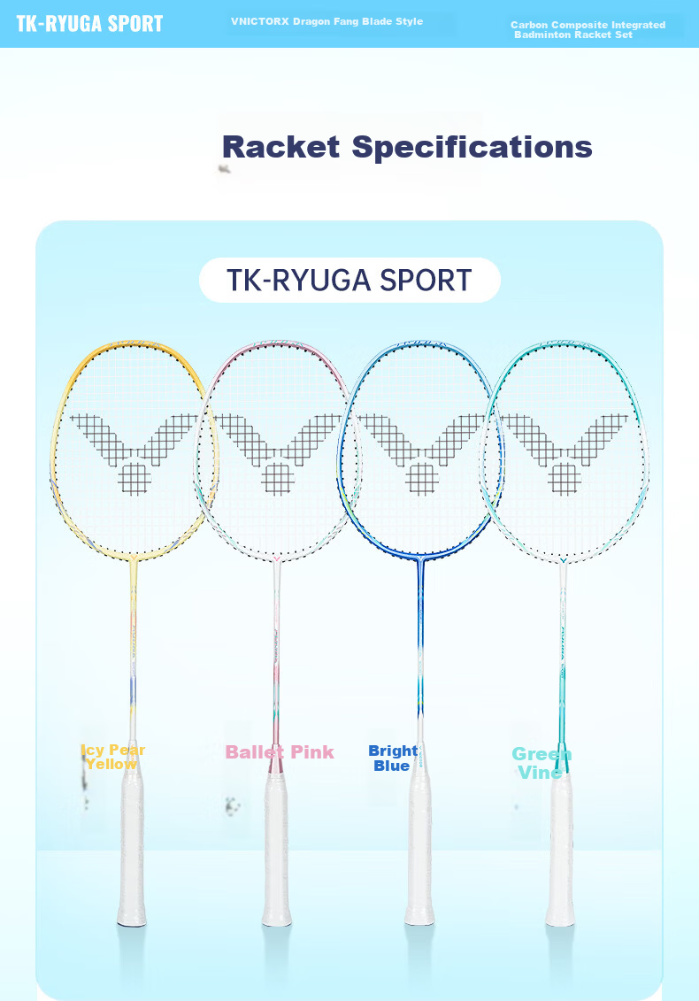 VICTOR Victory Badminton Racket Children's Beginner Entry-Level Entertainment Offensive Racket TK-RYUGA SPORT TK - [Single Racket] 11