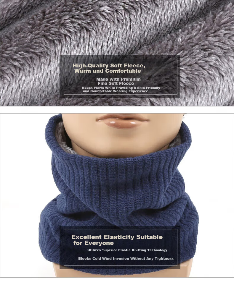 Cavalry Men's Winter Neck Warmer Scarf Cycling Headgear Windproof Cold-Resistant Face Mask Skiing Bicycle Head Cover Black 8