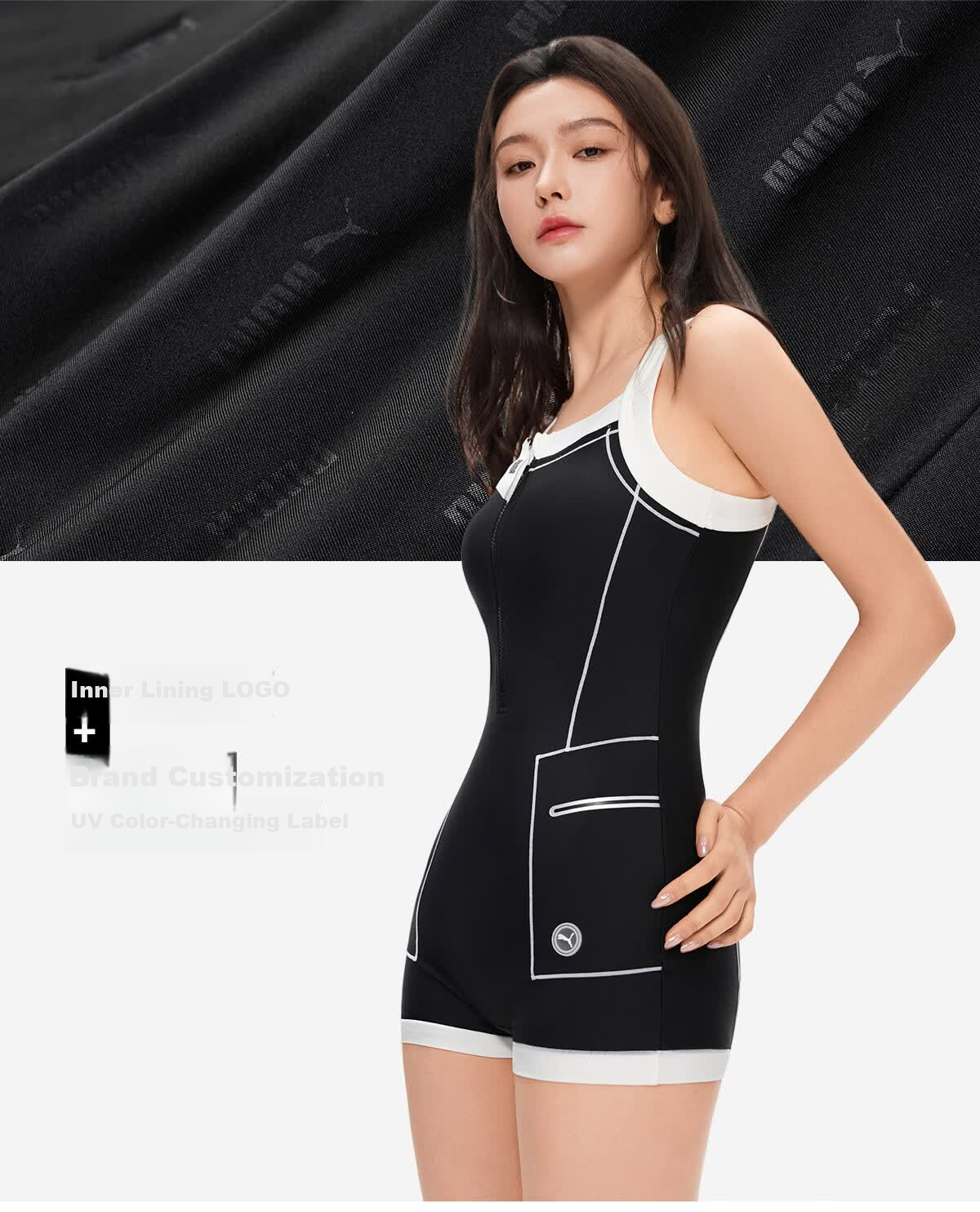 PUMA Women's One-Piece Square-Leg Swimsuit UV Protection Antibacterial Slimming Swimwear Spa Bathing Suit 13