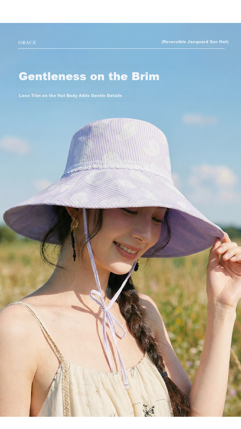 CACUSS Large Brim Sun Hat for Women Spring Summer Reversible Cotton Sun Hat Outdoor Fisherman Beach Hat Purple 4