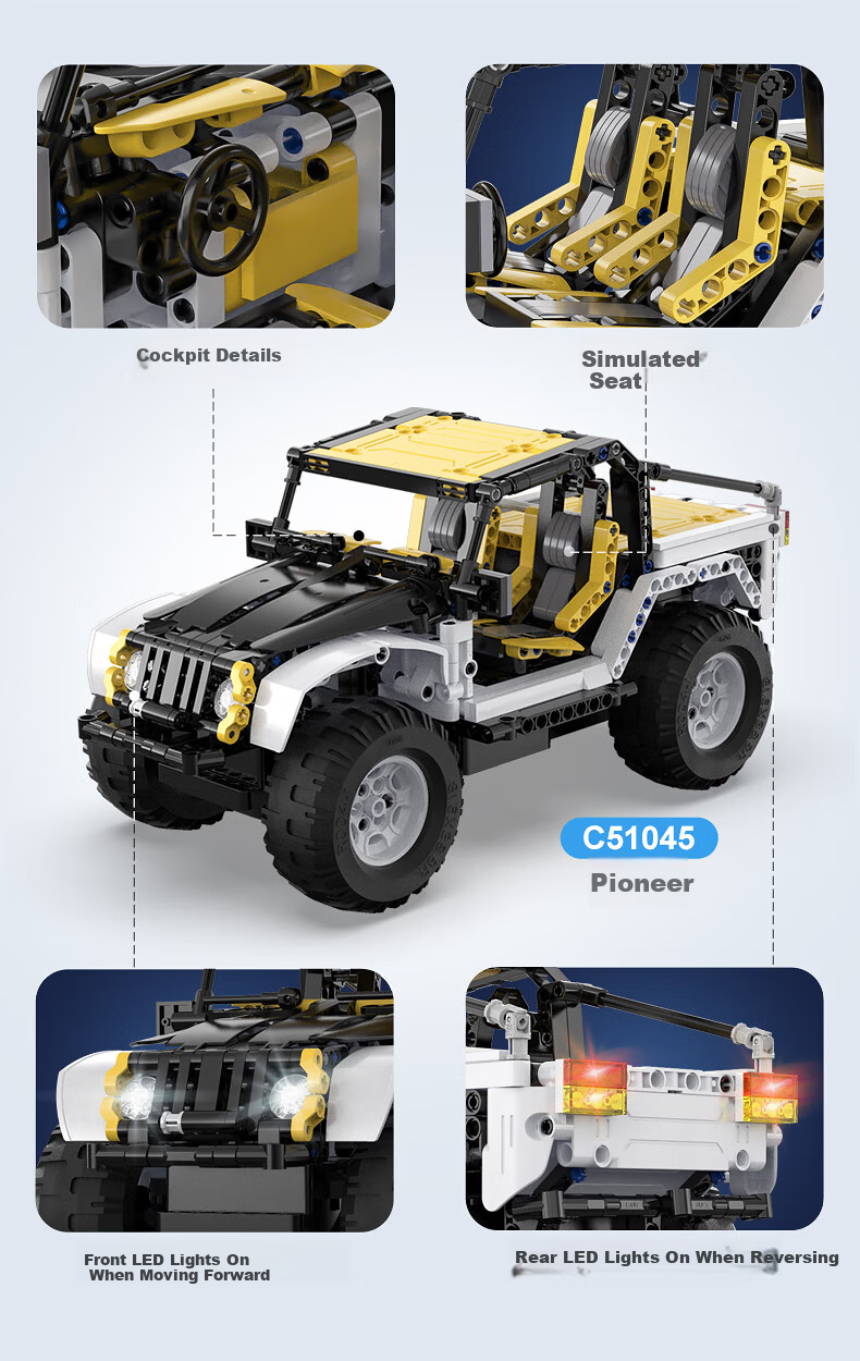 CaDA Building Blocks Programming Remote Control Car Wind Rider Assembled Racing Sports Car Model Educational Programming Toy Boys Birthday Gift 10