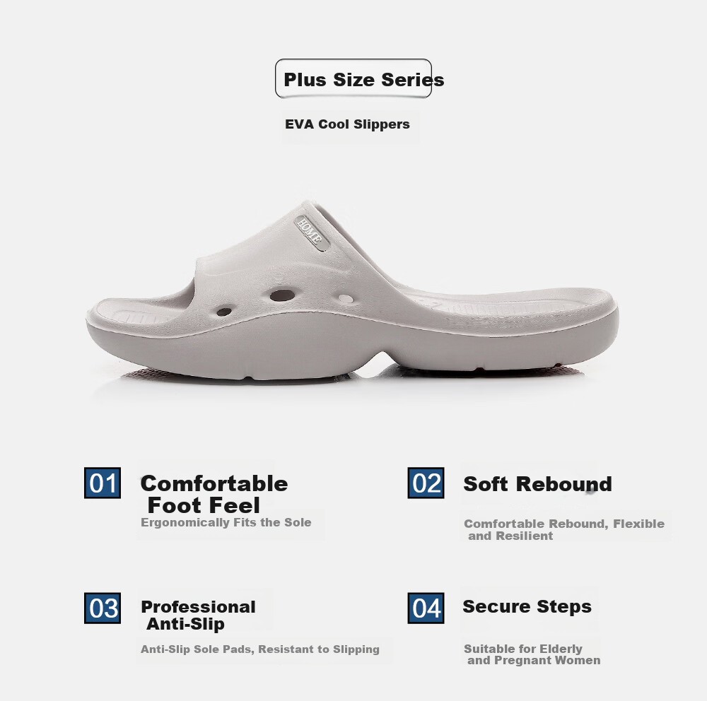 Aphrodite Elderly Non-Slip Slippers for Men Summer Indoor Bathroom Soft Sole Pregnant Women Home Cool Slippers Navy Blue Size 44-45 2