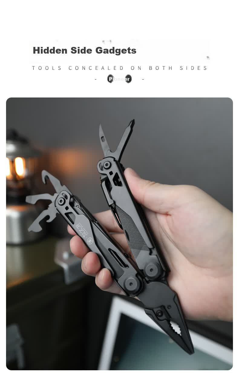 WeiZhiWei KaiTuo Silver Outdoor Home Multifunctional Folding Knife Emergency Rescue Pliers Portable Swiss Army Knife 12