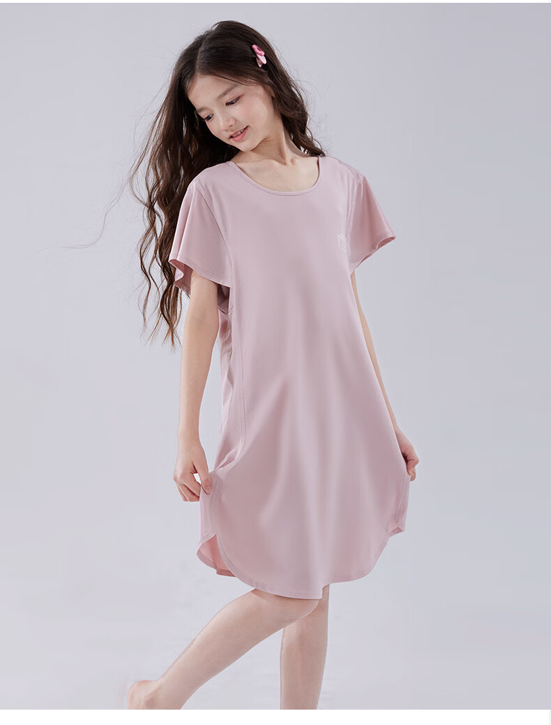 Disney Girls' Modal Nightgown Children's Summer Lightweight Pajamas Teen Air Conditioning Clothes 98114 Purple Size 130 16